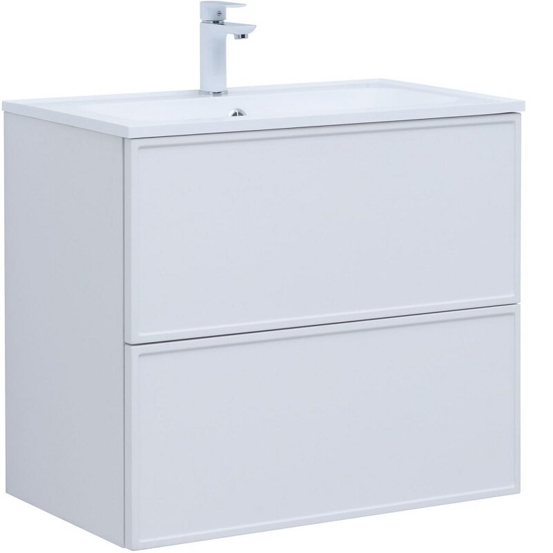 Изображение товара Тумба под раковину Aquanet Арт 75 см, 313255, белый матовый Изображение товара Тумба под раковину Aquanet Арт 75 см, 313255, белый матовый