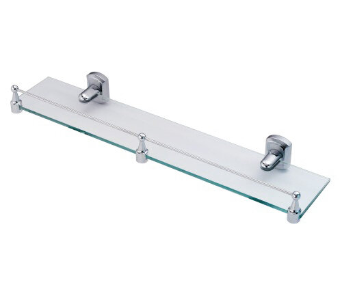 Изображение товара Стеклянная настенная полка WasserKRAFT Oder с бортиком хром 50 см