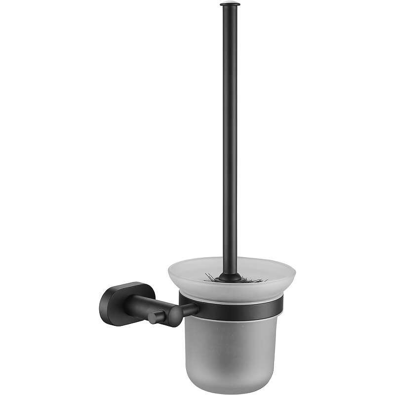 Изображение товара Ёршик для унитаза Belz B901 B90110, матовое стекло, цвет держателя черный матовый