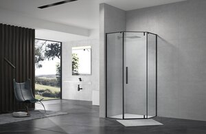 Изображение товара Душевой уголок Terminus Альба 04, 4EW100х100B, 100 x 100 см, стекло прозрачное, профиль черный матовый