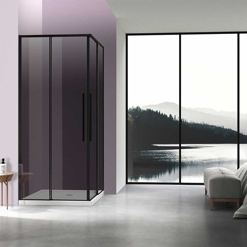 Изображение товара Душевой уголок Vincea Slim-N 100х80 см стекло тонированное с профилем черный