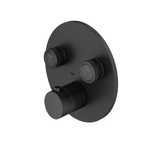 Изображение товара Современный термостатический встроенный смеситель для ванны и душа черный матовый