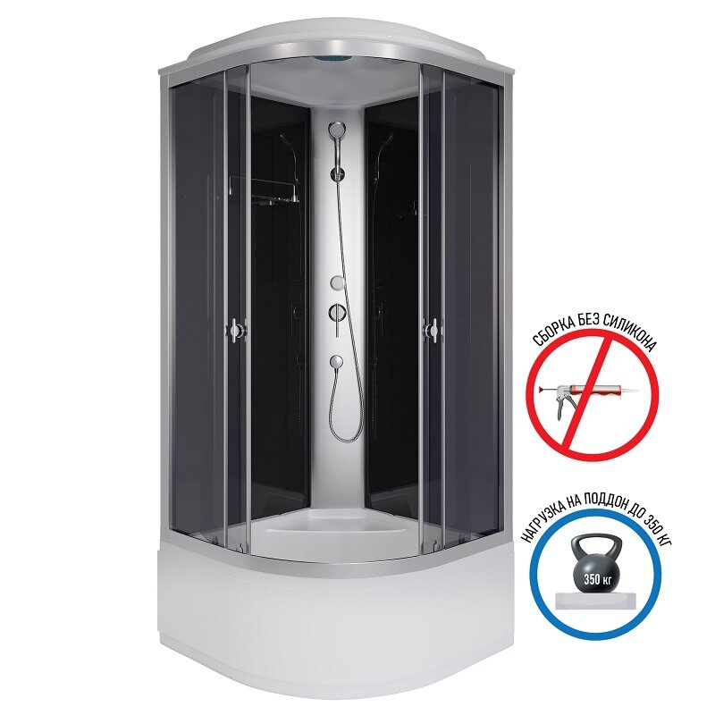 Изображение товара Душевая кабина Niagara Eco E90/40/TN 90x90 см с крышей и тропическим душем