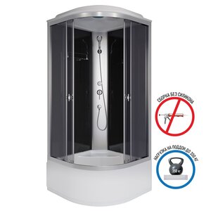 Изображение товара Душевая кабина Niagara Eco E90/40/TN, 90 х 90 см, с крышей, стекло тонированное, профиль серебро