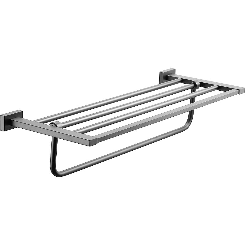 Изображение товара Полка Belz B90424 для полотенец, сталь Gunmetal, 62x22.1x12.05 см