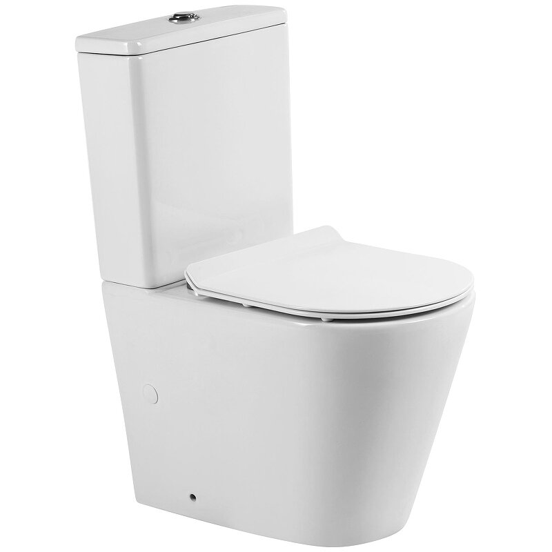 Изображение товара Напольный безободковый унитаз-компакт BelBagno Flay-TOR, смыв торнадо, крышка микролифт, белый, BB2149CP-TOR/SC/BB2149T