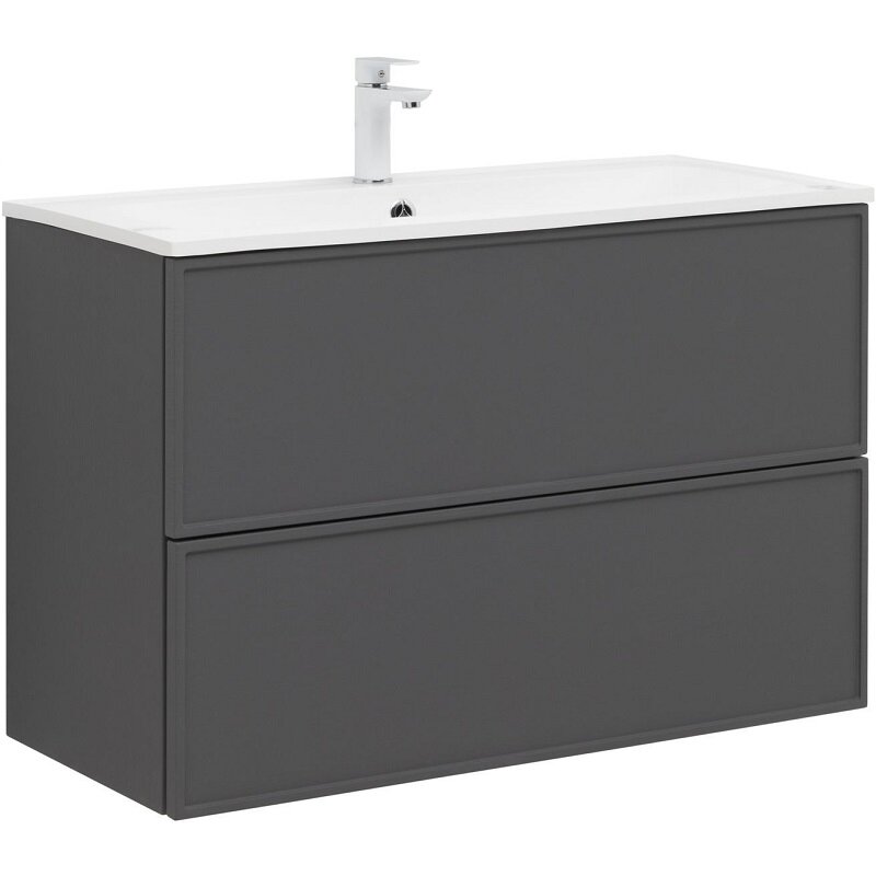 Изображение товара Тумба под раковину Aquanet Арт 90 см, 329613, цвет ясень графит Изображение товара Тумба под раковину Aquanet Арт 90 см, 329613, цвет ясень графит