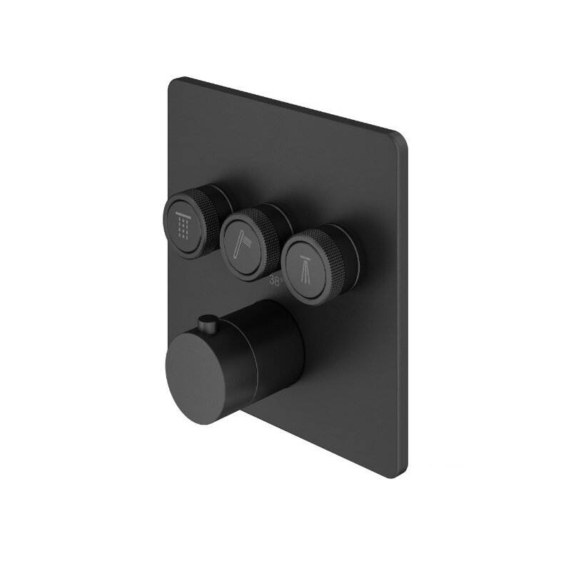 Изображение товара Встраиваемый смеситель Plumberia Selection PSBOX для ванны и душа черный матовый