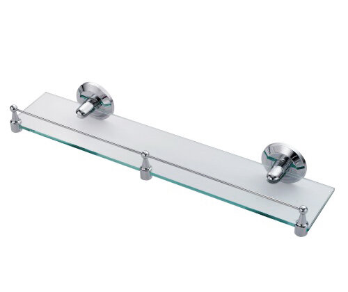 Изображение товара Стеклянная полка WasserKRAFT Rhein с бортиком хром 50x7x12,5 см для ванной кухни