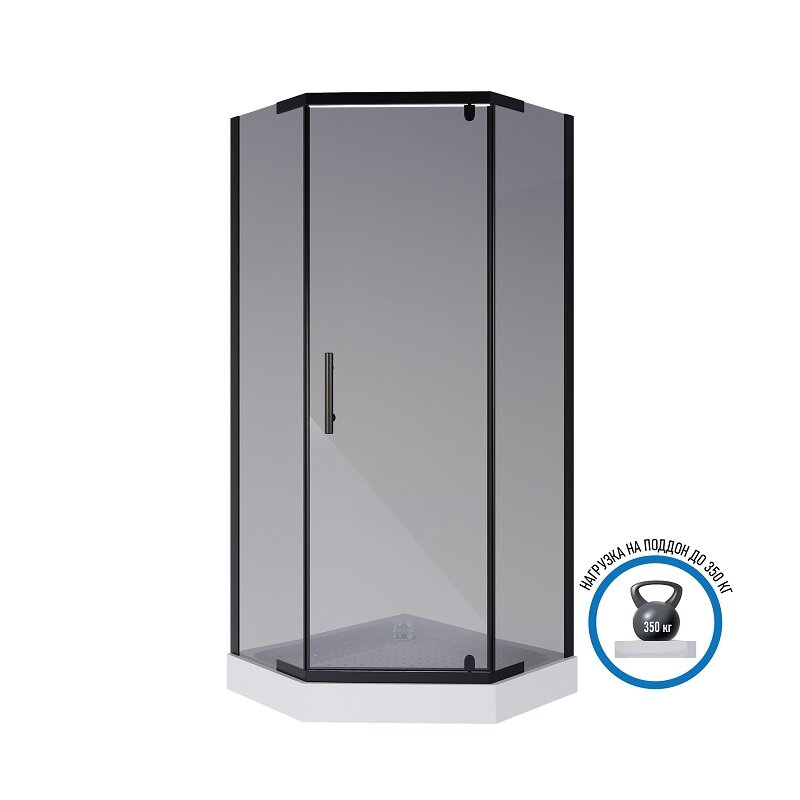 Изображение товара Душевой уголок Niagara Eco NG-010-14DT, 100 х 100 см, стекло тонированное, профиль черный