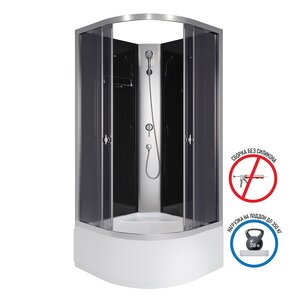 Изображение товара Душевая кабина Niagara Eco E80/40/TN/BK, 80 х 80 см, без крыши, стекло тонированное, профиль хром