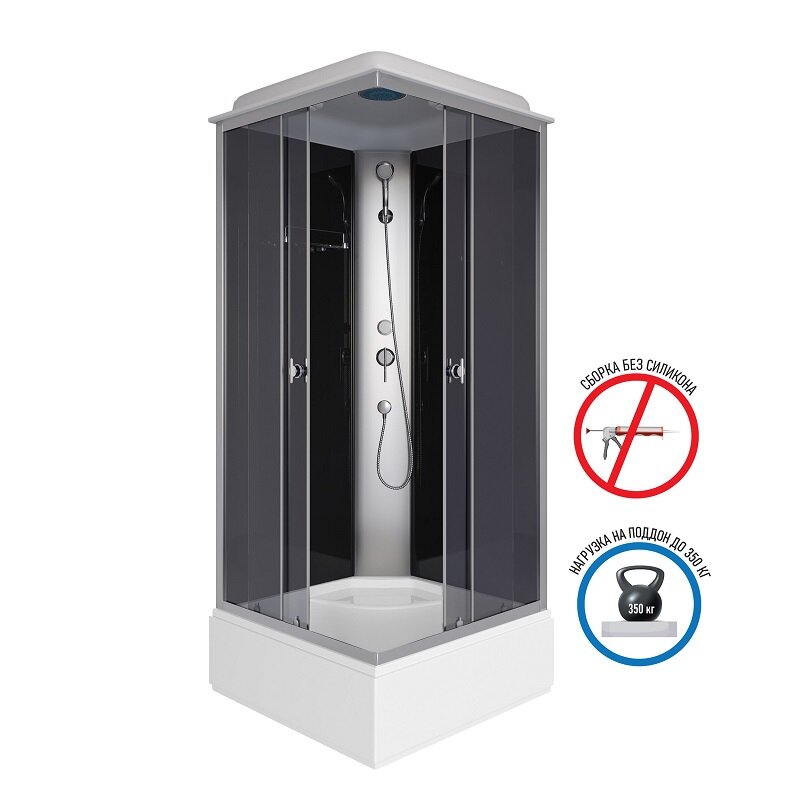 Изображение товара Душевая кабина Niagara Eco E90/26Q/TN 90х90 см с крышей и тропическим душем