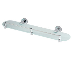 Изображение товара Стеклянная полка WasserKRAFT Donau с бортиком хромированная 50х14 см