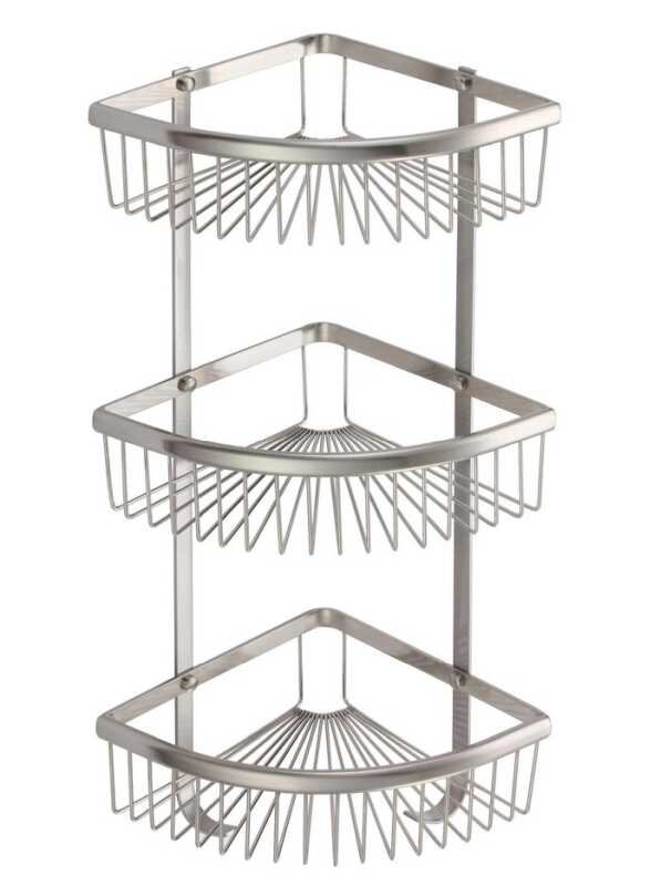 Изображение товара Угловая полка-решетка тройная Savol из нержавеющей стали сатин 69.5 см