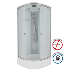 Изображение товара Душевая кабина Niagara Eco E90/26/MT, 90 х 90 см, с крышей, стекло матовое, профиль хром