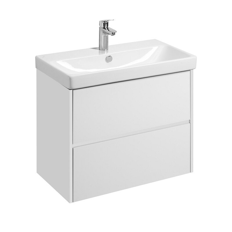 Изображение товара Тумба под раковину Акватон Сканди 80 см, подвесная, белый матовый и глянец