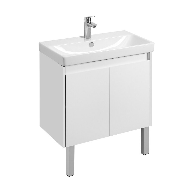 Изображение товара Тумба под раковину Aquaton Сканди Doors,1A282901SD010, 80 см, подвесная, белый глянец/белый матовый