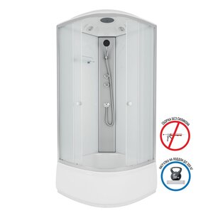 Изображение товара Душевая кабина Niagara Eco E90/40/MT, 90 х 90 см, с крышей, стекло матовое, профиль хром