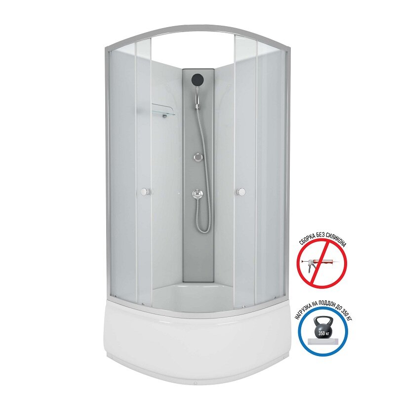 Изображение товара Душевая кабина Niagara Eco E90/40/MT/BK 90x90 без крыши матовое стекло