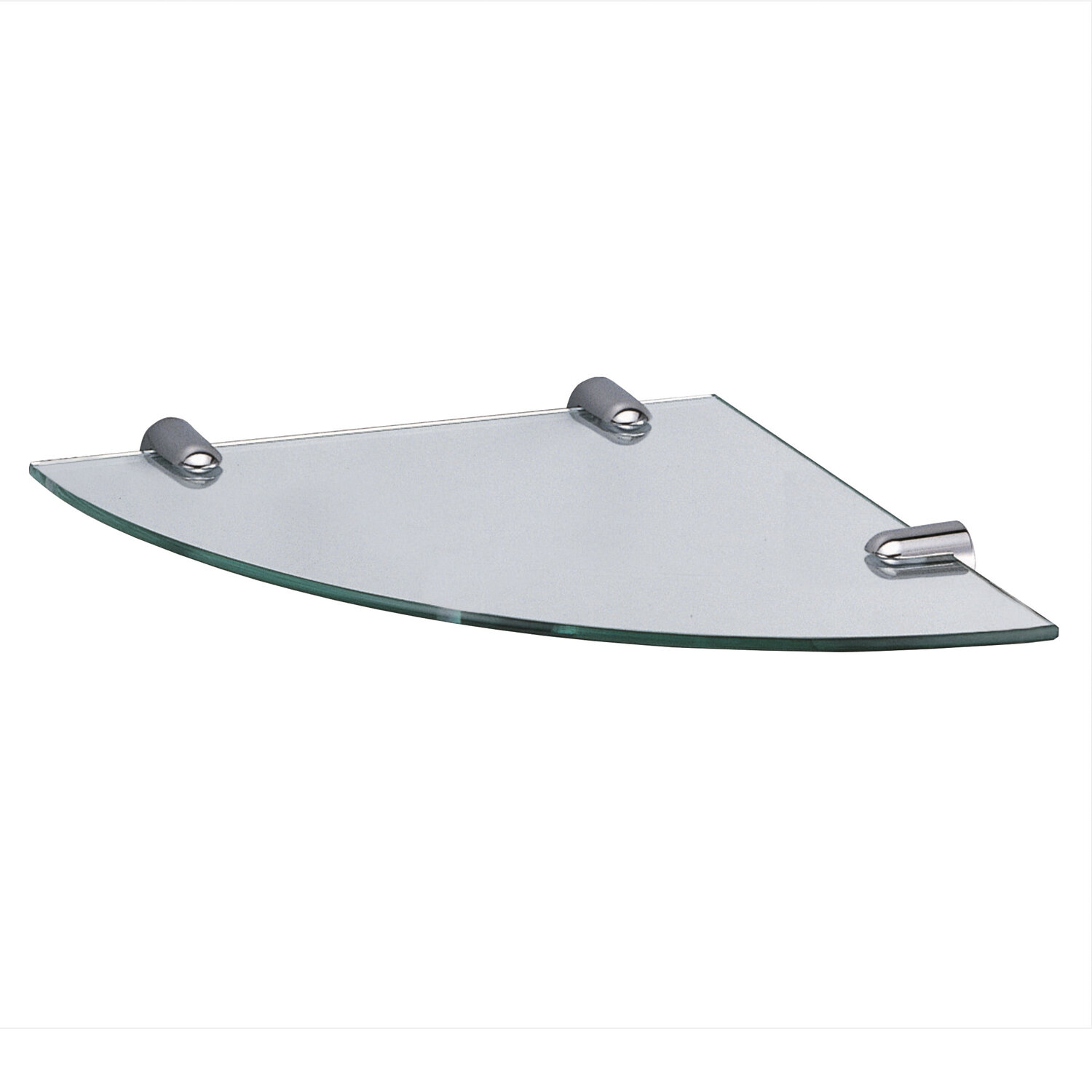 Изображение товара Стеклянная угловая полка WasserKRAFT серия К с хромированным держателем