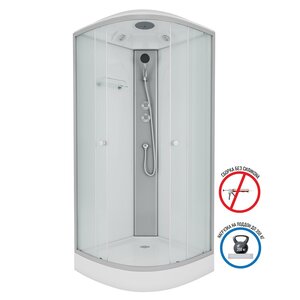 Изображение товара Душевая кабина Niagara Eco E90/13/MT, 90 х 90 см, с крышей, стекло матовое, профиль хром