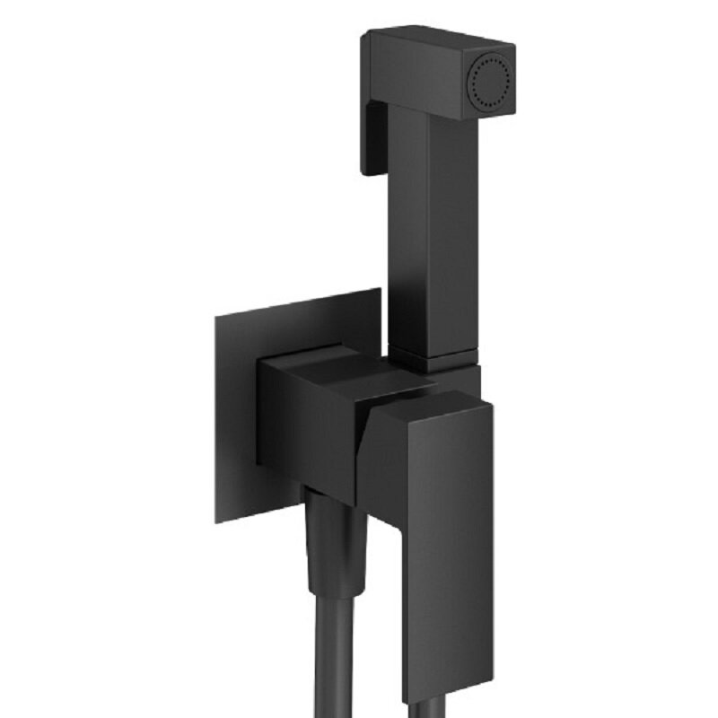 Изображение товара Гигиенический душ Plumberia Selection Tag TG2000NO со смесителем черный матовый