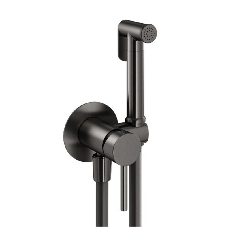 Изображение товара Гигиенический душ Plumberia Selection Ixo XO2000GM со смесителем, вороненая сталь gunmetal