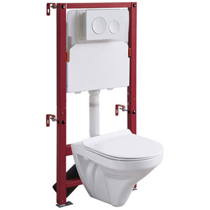 Изображение товара Инсталляция RGW SW-60 68420460-01, унитаз безободковый, сиденье микролифт, клавиша белая