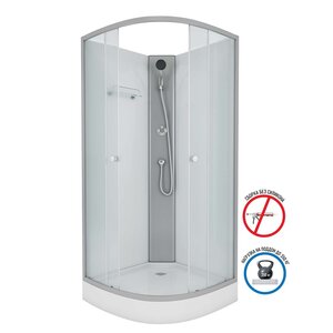 Изображение товара Душевая кабина Niagara Eco E90/13/MT/BK, 90 х 90 см, без крыши, стекло матовое, профиль хром