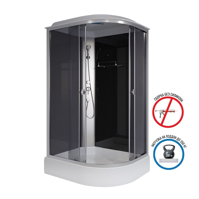 Изображение товара Душевая кабина Niagara Eco E120/80/26L/TN с раздвижными дверями и тропическим душем