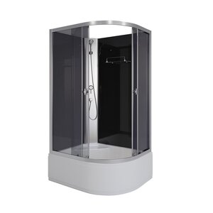 Изображение товара Душевая кабина Niagara Eco E110/80/40L/TN/BK с раздвижными дверями и высоким поддоном