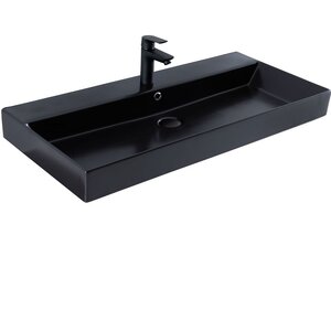 Изображение товара Раковина Sanovit Slim Synergy 322386, 100 см, керамика, черный матовый