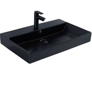 Изображение товара Раковина Sanovit Slim Synergy 322383, 70 см, керамика, черный матовый