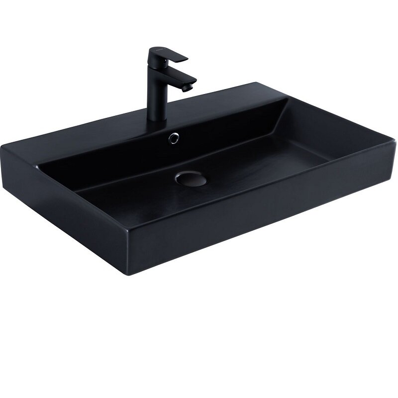 Изображение товара Раковина керамическая Sanovit Slim Synergy 70 см черный матовый Изображение товара Раковина керамическая Sanovit Slim Synergy 70 см черный матовый
