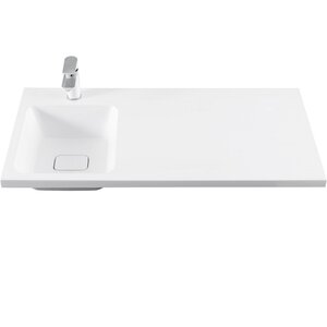 Изображение товара Раковина Madera Kamilla 100 см, искусственный камень, левая/правая, белый (4627173210577/4627173210560)