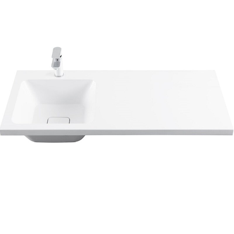 Изображение товара Раковина Madera Kamilla 110 см белая искусственный камень для ванной и кухни