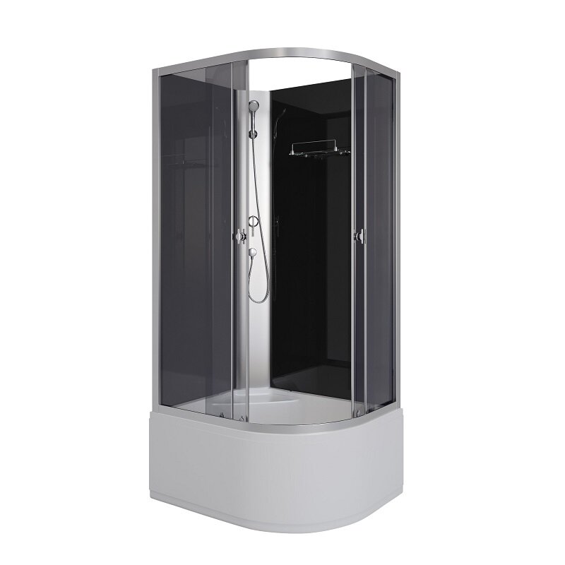 Изображение товара Душевая кабина Niagara Eco E90/70/40L/TN/BK асимметричная 90x70 см без крыши
