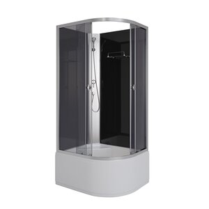 Изображение товара Душевая кабина Niagara Eco E90/70/40L/TN/BK/E90/70/40R/TN/BK, 90 x 70 см, без крыши, стекло тонированное, профиль хром, левая/правая