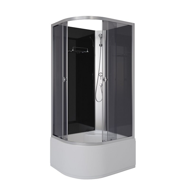 Изображение товара Душевая кабина Niagara Eco E90/80/40L/TN/BK с раздвижными дверями и высоким поддоном