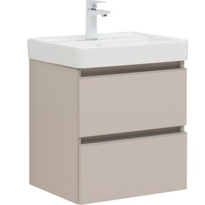 Изображение товара Тумба под раковину Aquanet Вега 2.0, 337940, 50 см, подвесная, бежевый soft touch