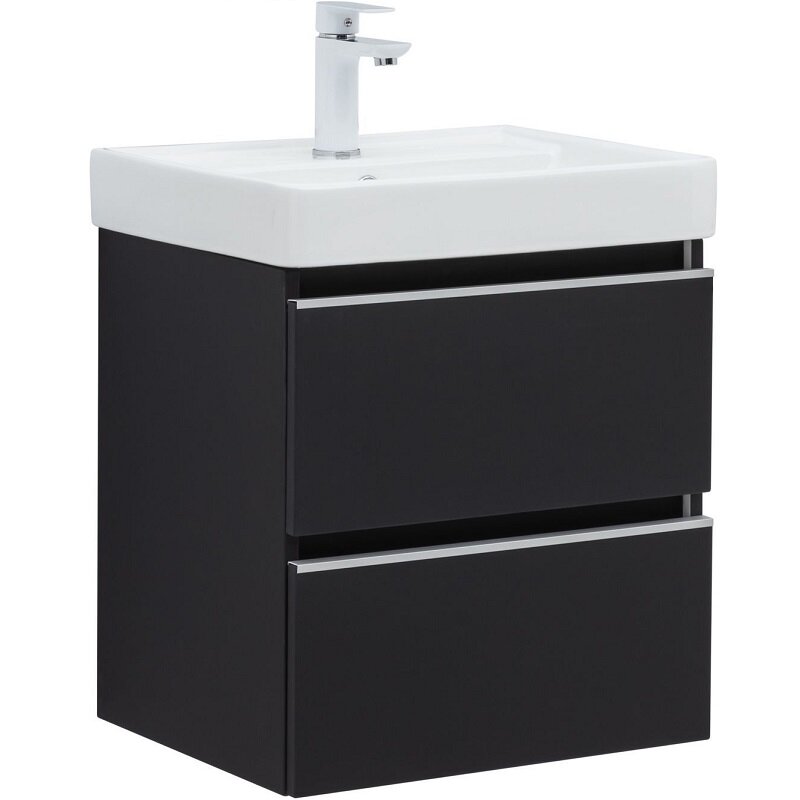 Изображение товара Подвесная тумба под раковину Aquanet Вега 2.0 50 см черный soft touch