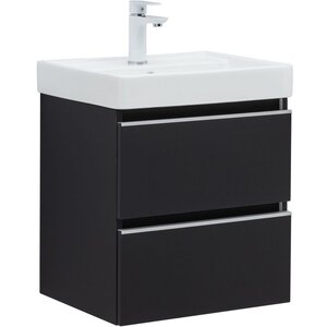 Изображение товара Тумба под раковину Aquanet Вега 2.0, 337952, 50 см, подвесная, черный soft touch