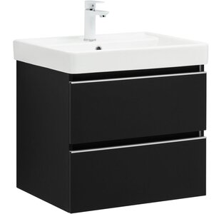 Изображение товара Тумба под раковину Aquanet Вега 2.0 60 см, подвесная, черный soft touch